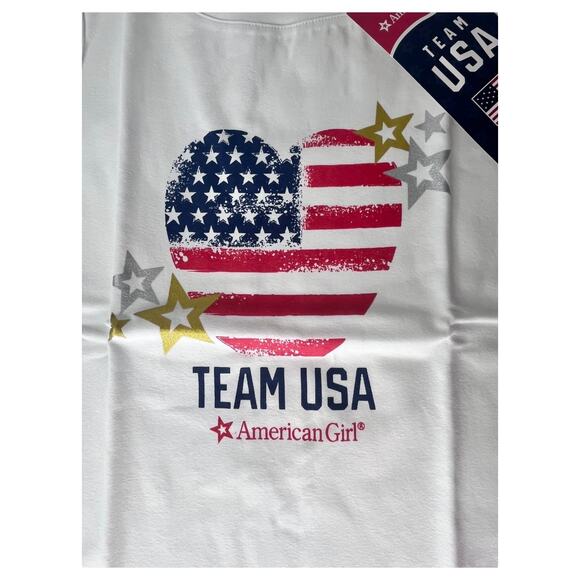 NEW American Girl Team USA T-SHIRT For GIRLS Med 10/12 TEE Patriotic Heart Flag - Picture 2 of 9